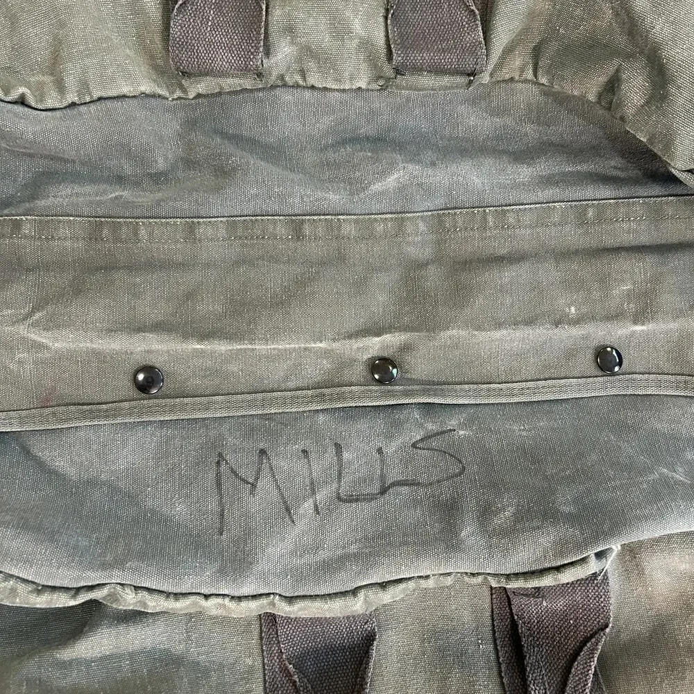 Vtg Distressed USAF Military Kit Bag Aviator Pilot Flyer Cotton Canvas Duffle